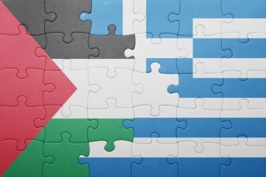 Yunanistan ve Filistin Ulusal bayrak ile bulmaca