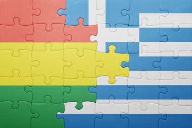 Bolivya ve Yunanistan ulusal bayrak ile bulmaca