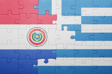 paraguay ve Yunanistan ulusal bayrak ile bulmaca