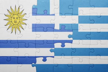 uruguay ve Yunanistan ulusal bayrak ile bulmaca