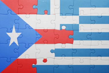 Porto Riko ve Yunanistan ulusal bayrak ile bulmaca