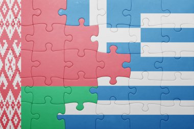 Beyaz Rusya ve Yunanistan ulusal bayrak ile bulmaca