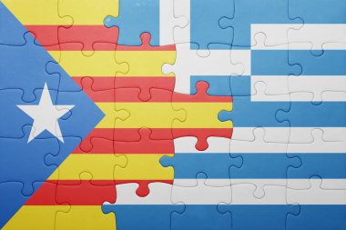 Katalonya ve Yunanistan ulusal bayrak ile bulmaca