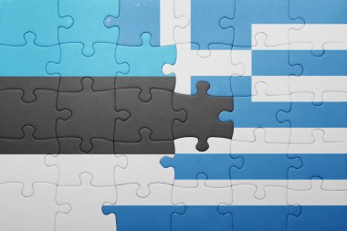 Estonya ve Yunanistan ulusal bayrak ile bulmaca