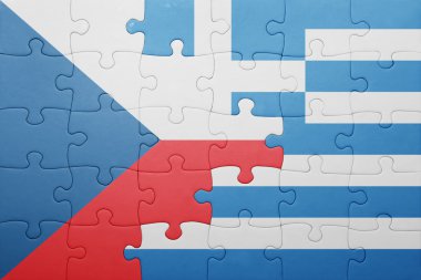Çek Cumhuriyeti ve Yunanistan ulusal bayrak ile bulmaca