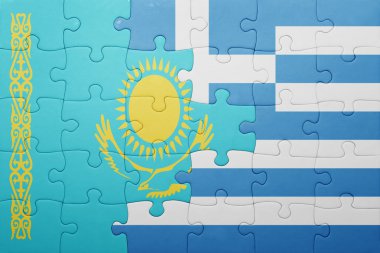 Kazakistan ve Yunanistan ulusal bayrak ile bulmaca