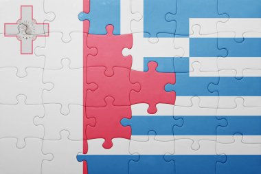 malta ve Yunanistan ulusal bayrak ile bulmaca