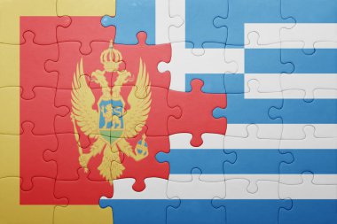 Karadağ ve Yunanistan ulusal bayrak ile bulmaca