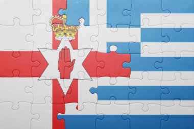 Kuzey İrlanda ve Yunanistan ulusal bayrak ile bulmaca