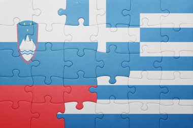 Slovenya ve Yunanistan ulusal bayrak ile bulmaca