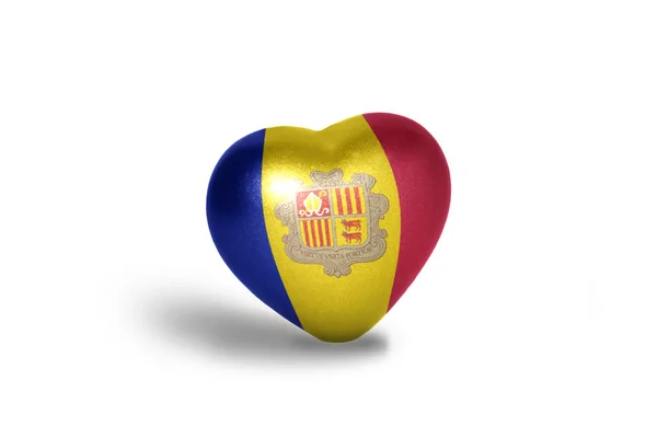 Hart met nationale vlag van andorra — Stockfoto