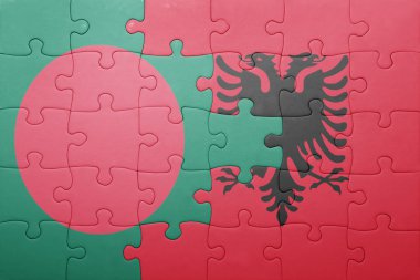 Bulmaca bangladesh ve Arnavutluk ulusal bayrak ile 