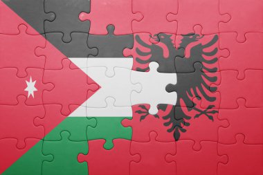 jordan ve Arnavutluk ulusal bayrak ile bulmaca 
