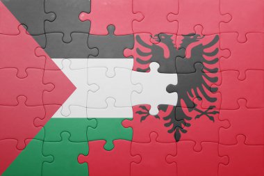Filistin ve Arnavutluk ulusal bayrak ile bulmaca 