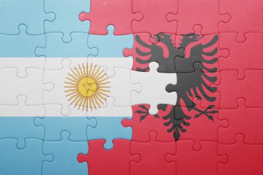 Arjantin ve Arnavutluk ulusal bayrak ile bulmaca 