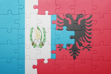 guatemala ve Arnavutluk ulusal bayrak ile bulmaca 