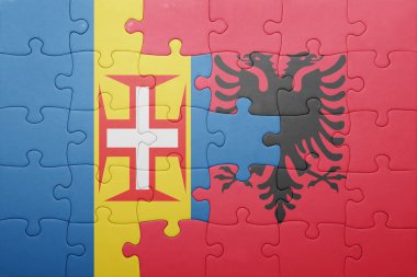 madeira ve Arnavutluk ulusal bayrak ile bulmaca 