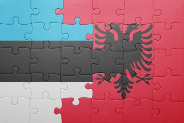 Estonya ve Arnavutluk ulusal bayrak ile bulmaca 