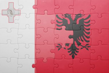 malta ve Arnavutluk ulusal bayrak ile bulmaca 