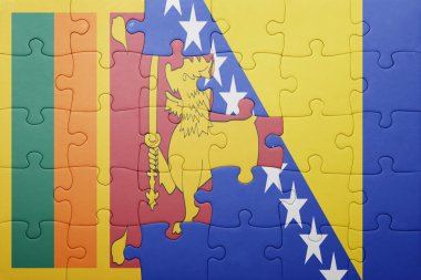 bosna-hersek ve sri lanka ulusal bayrağı ile bulmaca