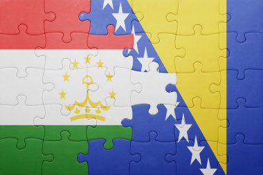 bosna-hersek ve tacikistan ulusal bayrağı ile bulmaca