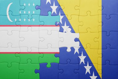 bosna-hersek ve özbekistan ulusal bayrağı ile bulmaca
