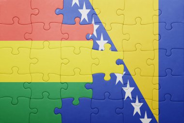 bosna-hersek ve bolivya ulusal bayrağı ile bulmaca