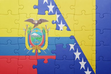 bosna-hersek ve ekvador ulusal bayrağı ile bulmaca