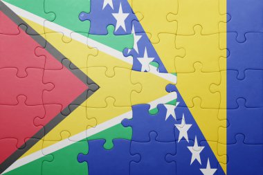 bosna-hersek ve guyana ulusal bayrağı ile bulmaca