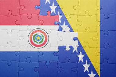 bosna-hersek ve paraguay ulusal bayrağı ile bulmaca