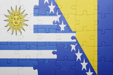 bosna-hersek ve uruguay ulusal bayrağı ile bulmaca