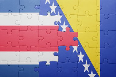 bosna-hersek ve kosta rika ulusal bayrağı ile bulmaca
