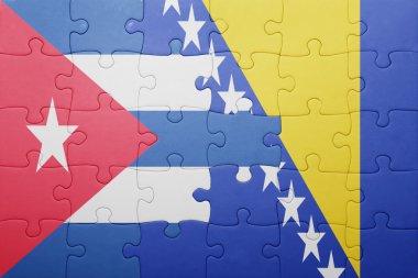 bosna-hersek ve küba ulusal bayrağı ile bulmaca