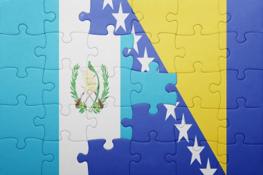 bosna-hersek ve guatemala ulusal bayrağı ile bulmaca