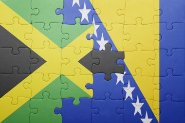 bosna-hersek ve jamaika ulusal bayrağı ile bulmaca