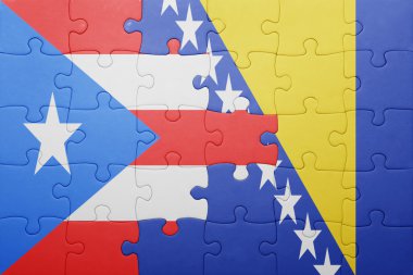 bosna-hersek ve porto riko ulusal bayrağı ile bulmaca