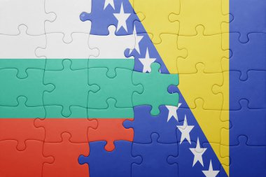 bosna-hersek ve bulgaristan ulusal bayrağı ile bulmaca