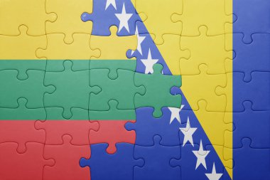 Bosna ve Hersek ve Litvanya ulusal bayrak ile bulmaca