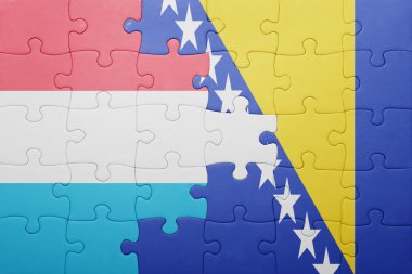 Bosna ve Hersek ve Lüksemburg ulusal bayrak ile bulmaca