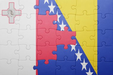 Bosna ve Hersek ve malta ulusal bayrak ile bulmaca