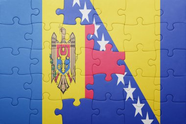 Bosna ve Hersek ve moldova ulusal bayrak ile bulmaca