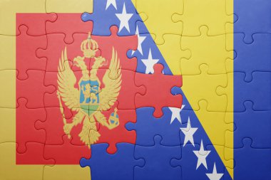 Karadağ ve Bosna-Hersek ulusal bayrak ile bulmaca