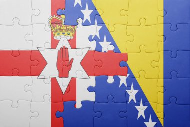 Bosna ve Hersek ve Kuzey İrlanda ulusal bayrak ile bulmaca