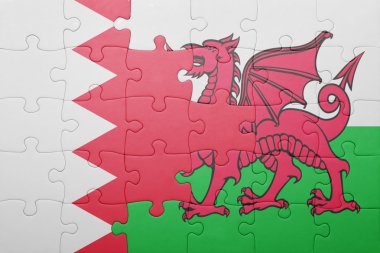 Bahreyn ve Galler Ulusal bayrak ile bulmaca