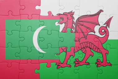 Maldivler ve Galler Ulusal bayrak ile bulmaca