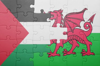 Galler ve Filistin Ulusal bayrak ile bulmaca