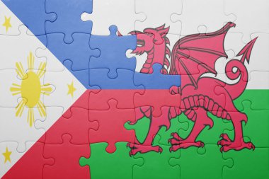 Galler ve Türkiye ulusal bayrak ile bulmaca 