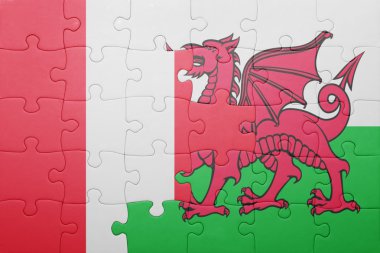 Galler ve peru ulusal bayrak ile bulmaca 