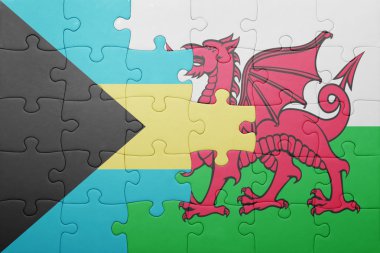 Bahamalar ve Galler Ulusal bayrak ile bulmaca 