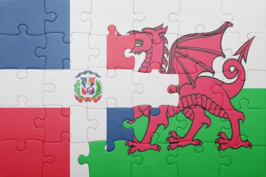 Galler ve Dominik Cumhuriyeti ulusal bayrak ile bulmaca 